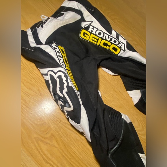 Honda Fox Racing Moto Pant Yellow Red Black Mens Medium Dirt bike - Picture 3 of 4